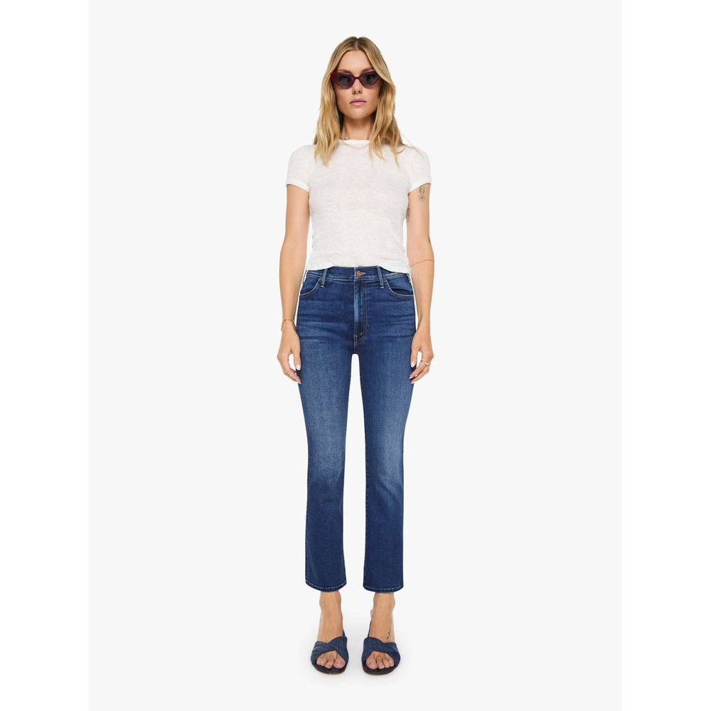Mother The Hustler Ankle Jeans Heirloom Dark Wash High Rise Flare Size 27